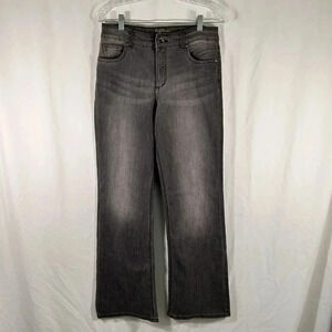 Ruff Hewn Jeans Women's 10 Grey Denim High Rise Cotton Blend Button Zip